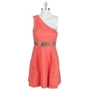 Jessica Simpson Peach Dress 20 One Shoulder